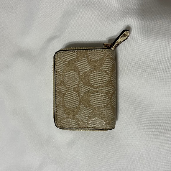 🟡 Coach Small Trifold Leather Wallet in Signature Canvas - Picture 5 of 7